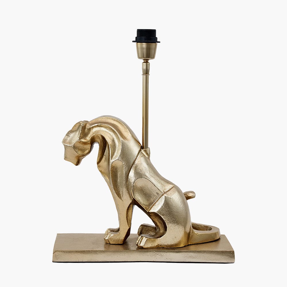Osa Shiny Gold Metal Jaguar Table Lamp.