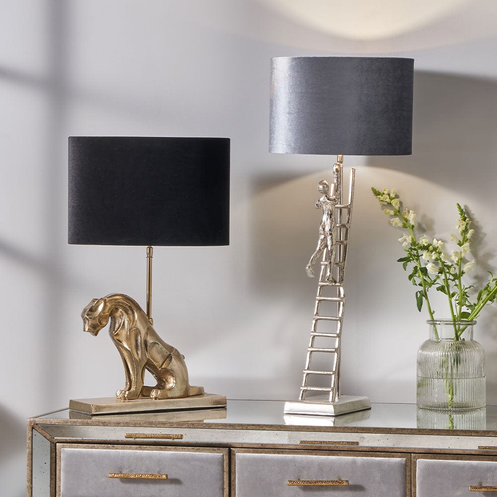 Osa Shiny Gold Metal Jaguar Table Lamp.