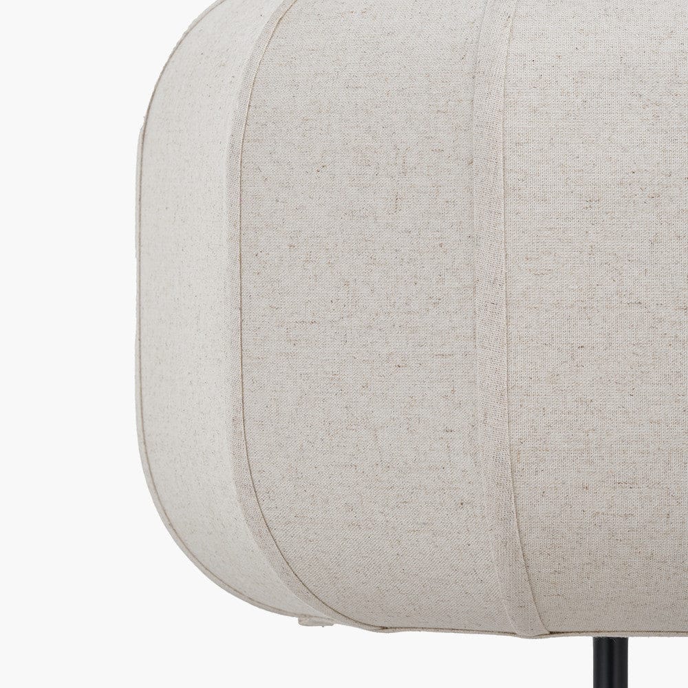 Pacific Lifestyle Lighting Oscar Black Metal and Natural Linen Structured Floor Lamp House of Isabella UK