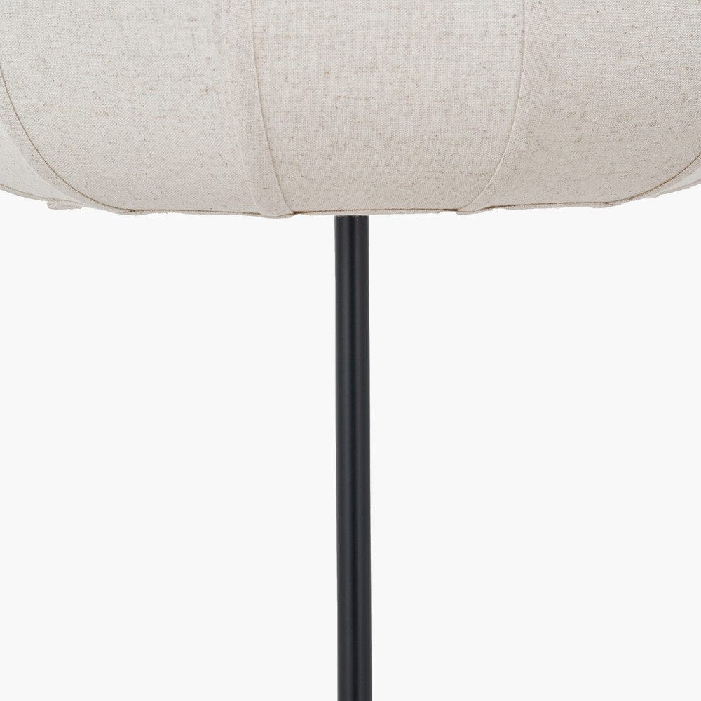 Pacific Lifestyle Lighting Oscar Black Metal and Natural Linen Structured Floor Lamp House of Isabella UK