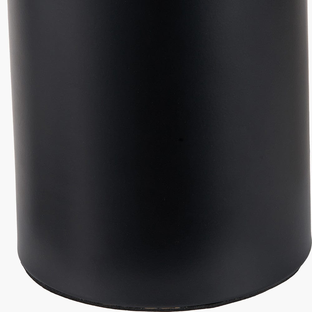 Pacific Lifestyle Lighting Oscar Black Metal and Natural Linen Structured Table Lamp House of Isabella UK