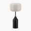 Pacific Lifestyle Lighting Oscar Black Metal and Natural Linen Structured Table Lamp House of Isabella UK