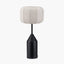 Pacific Lifestyle Lighting Oscar Black Metal and Natural Linen Structured Table Lamp House of Isabella UK