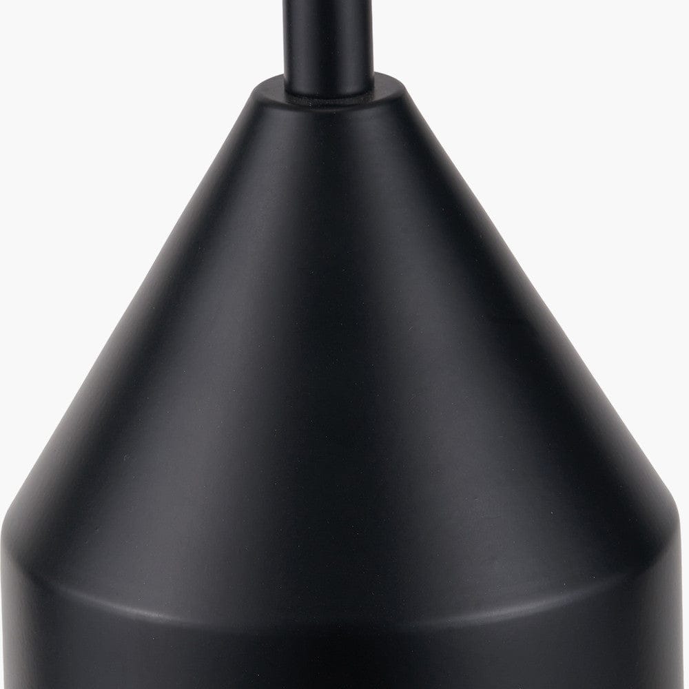 Pacific Lifestyle Lighting Oscar Black Metal and Natural Linen Structured Table Lamp House of Isabella UK