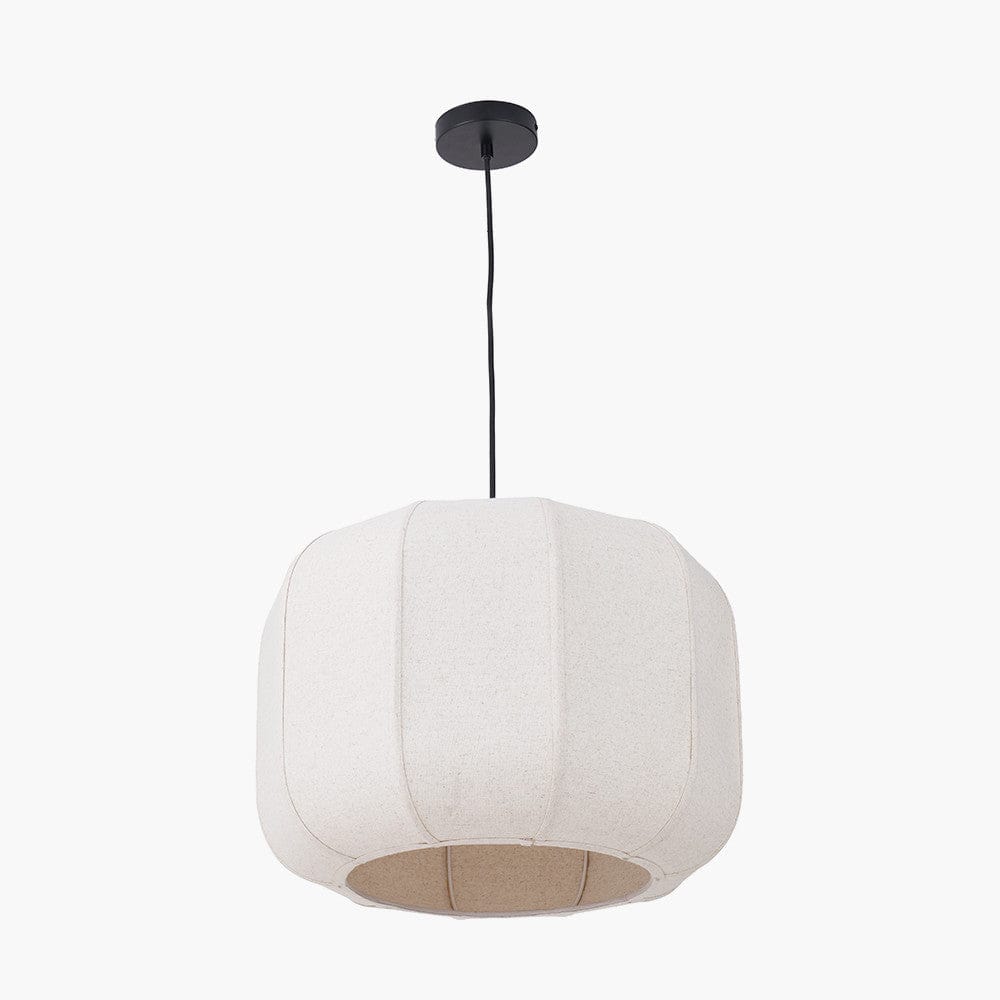 Pacific Lifestyle Lighting Oscar Natural Linen Structured Pendant House of Isabella UK