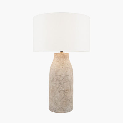 Pacific Lifestyle Lighting Palawan Matt Grey Feather Stoneware Table Lamp - Base Only | OUTLET House of Isabella UK