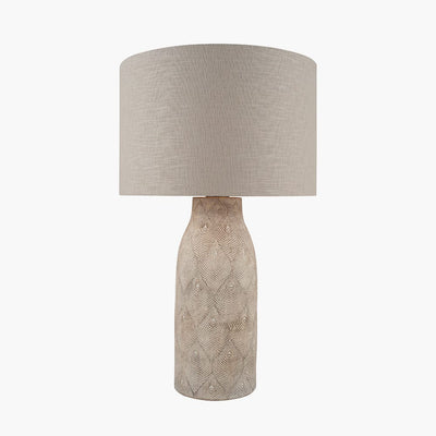 Pacific Lifestyle Lighting Palawan Matt Grey Feather Stoneware Table Lamp - Base Only | OUTLET House of Isabella UK