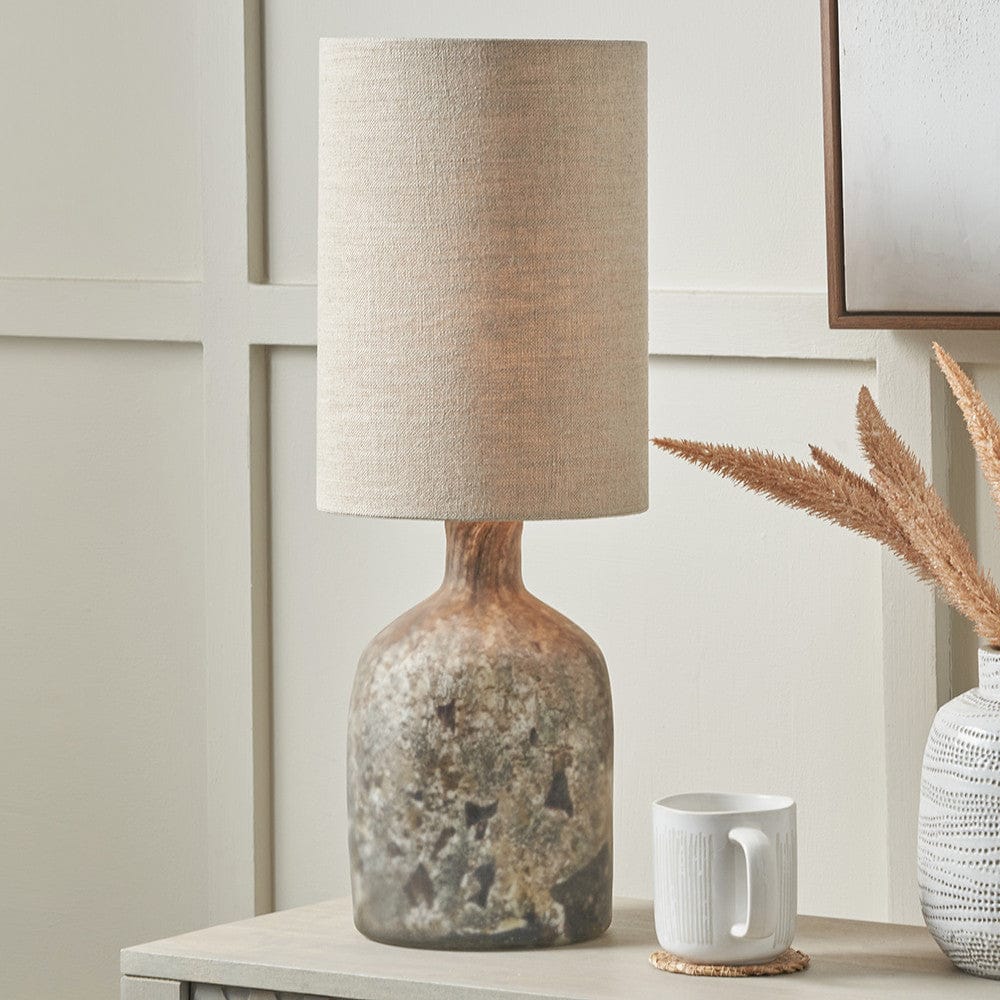 Pacific Lifestyle Lighting Palmino Brown Organic Glass Bottle Table Lamp House of Isabella UK