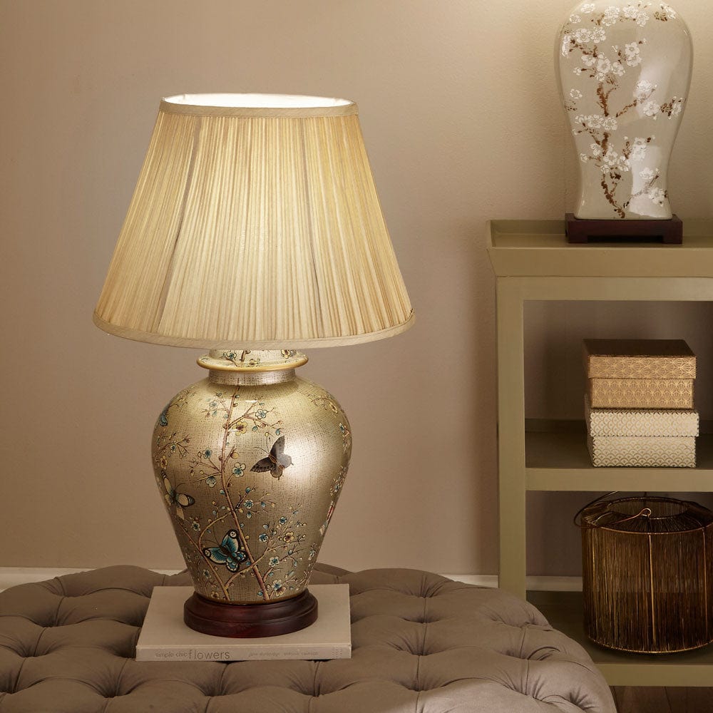 Pacific Lifestyle Lighting Papilion Hand Painted Butterfly Ceramic Table Lamp House of Isabella UK