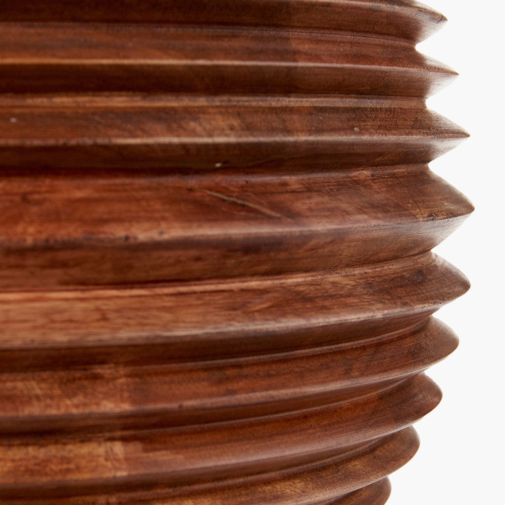 Pacific Lifestyle Lighting Pembury Brown Wash Large Turned Wood Table Lamp Base with Henry 40cm White Handloom Cylinder Lampshade House of Isabella UK