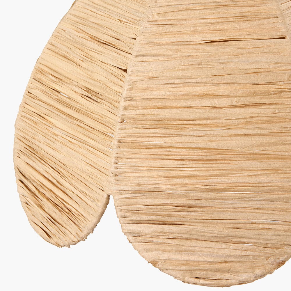 Petal Scalloped Natural Raffia Pendant.