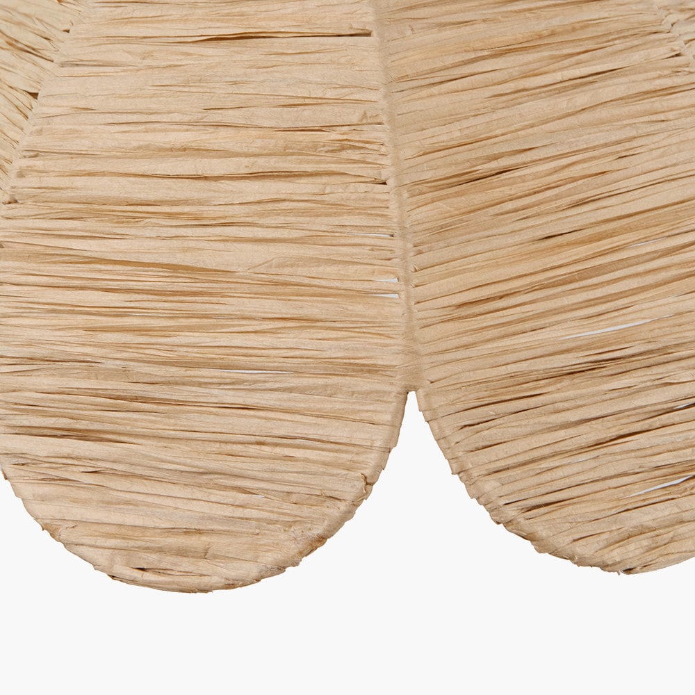 Petal Scalloped Natural Raffia Pendant.