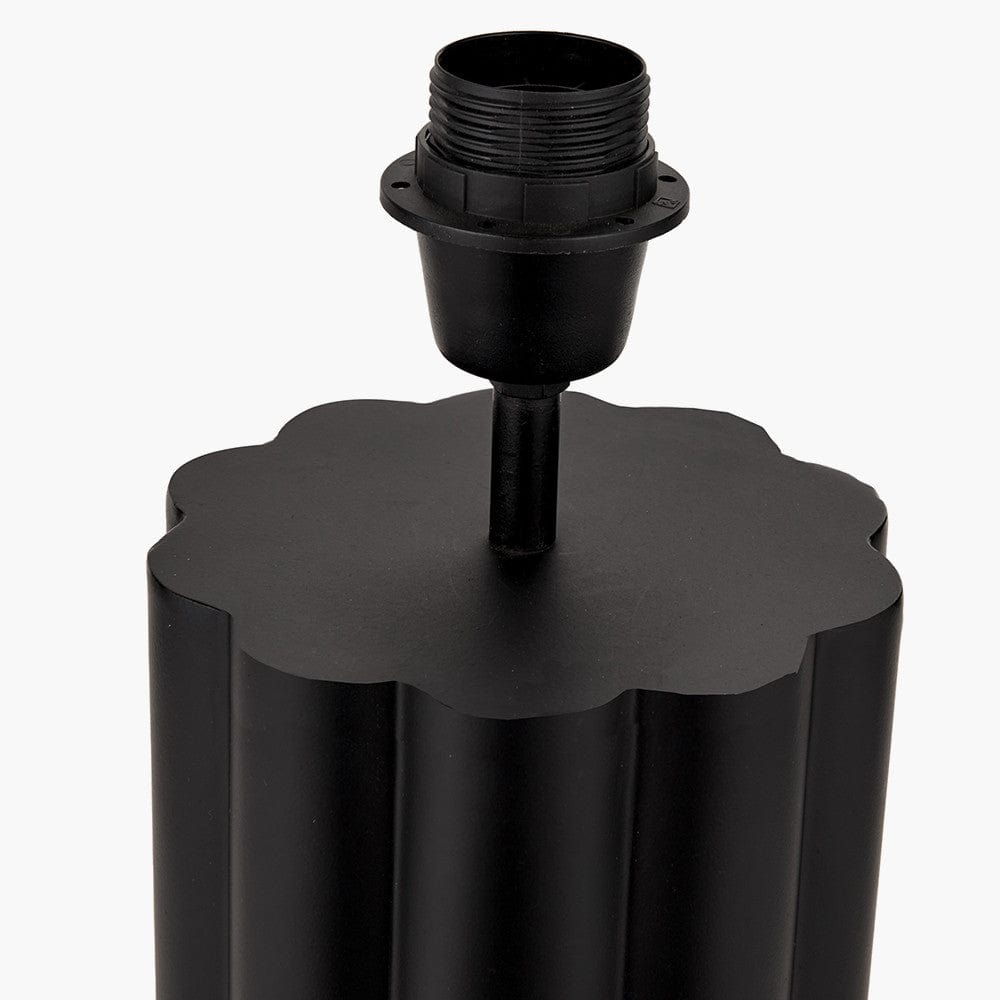 Petula Black Metal Scallop Table Lamp Base.