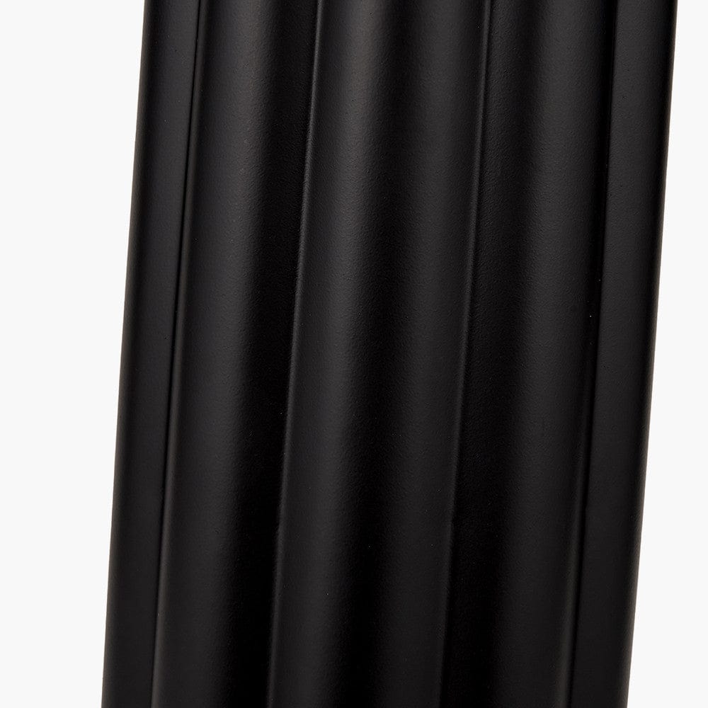 Petula Black Metal Scallop Table Lamp Base with Bloom 40cm White Handloom Scalloped Cylinder Lampshade.