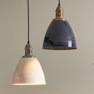 Pacific Lifestyle Lighting Piccolo Cream Metal Dome Pendant Shade Only House of Isabella UK