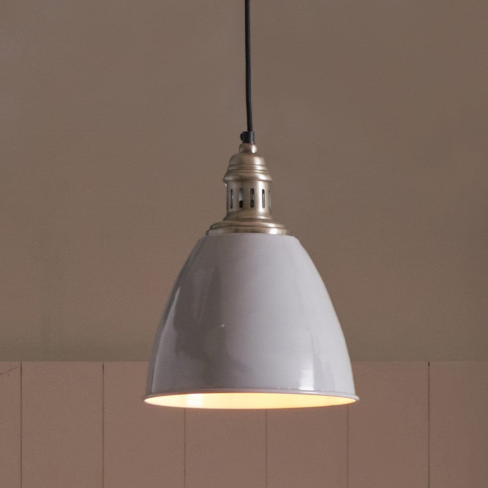 Piccolo Grey Metal Dome Pendant Shade Only.