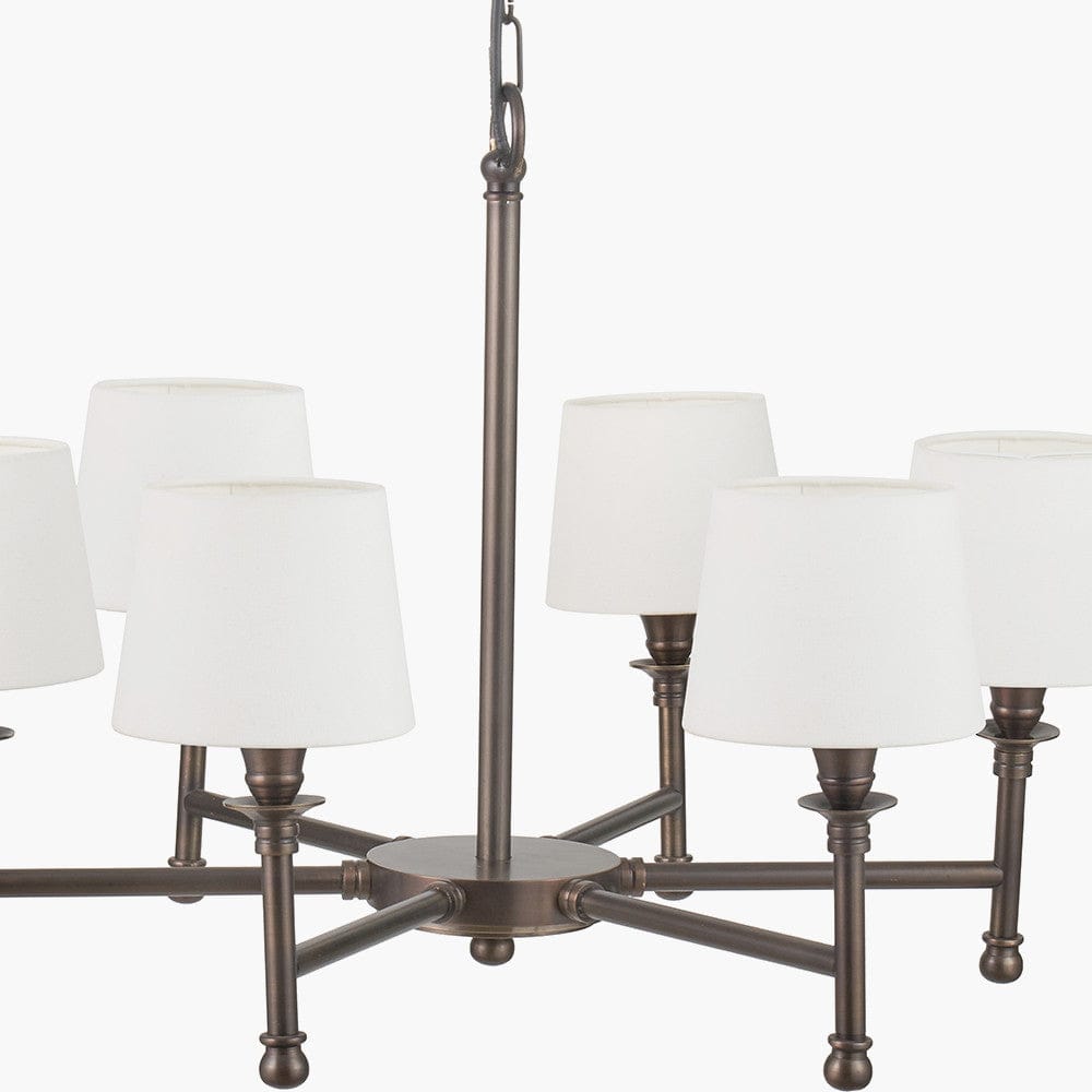 Pacific Lifestyle Lighting Piero Antique Bronze Metal 6 Arm Pendant House of Isabella UK