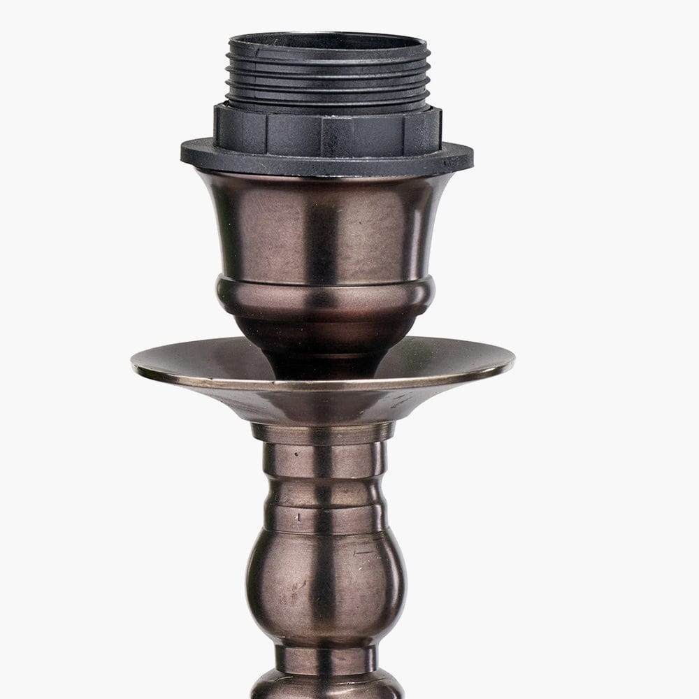 Piero Antique Bronze Metal Candlestick Floor Lamp Base.