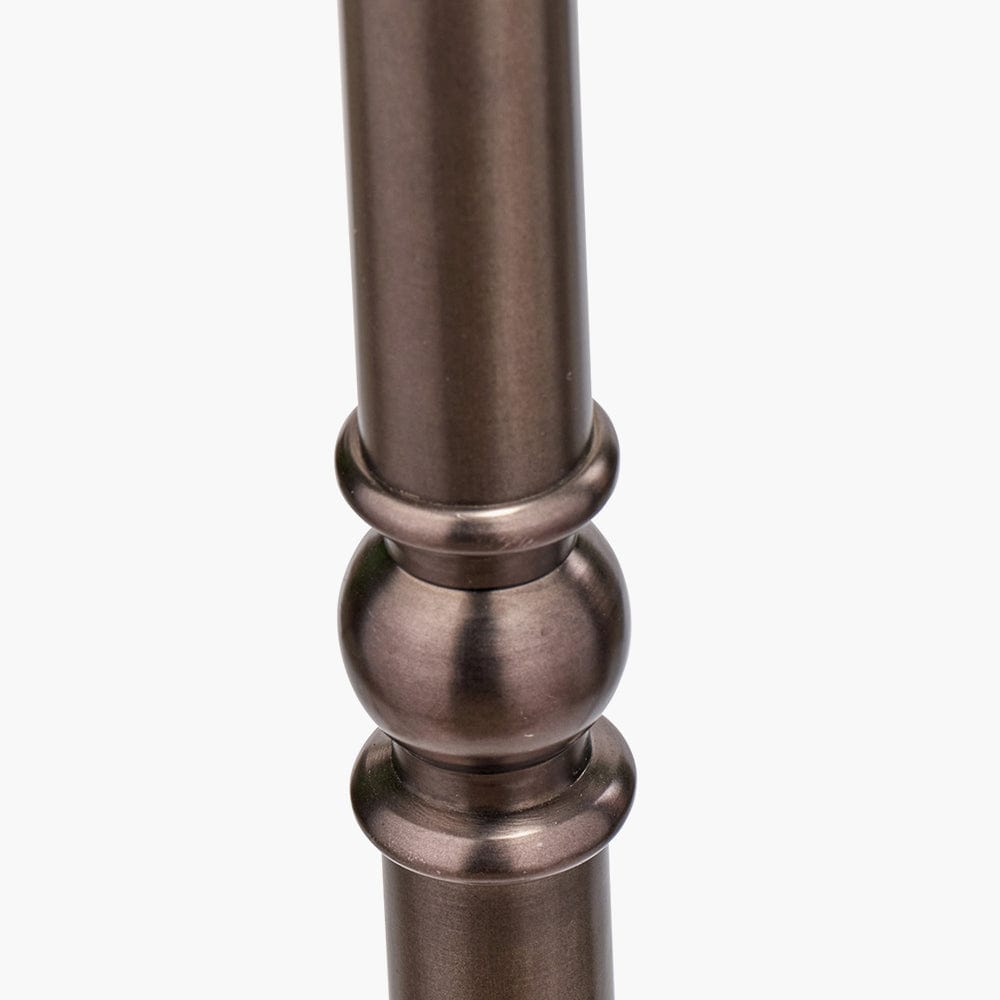 Piero Antique Bronze Metal Candlestick Floor Lamp Base.