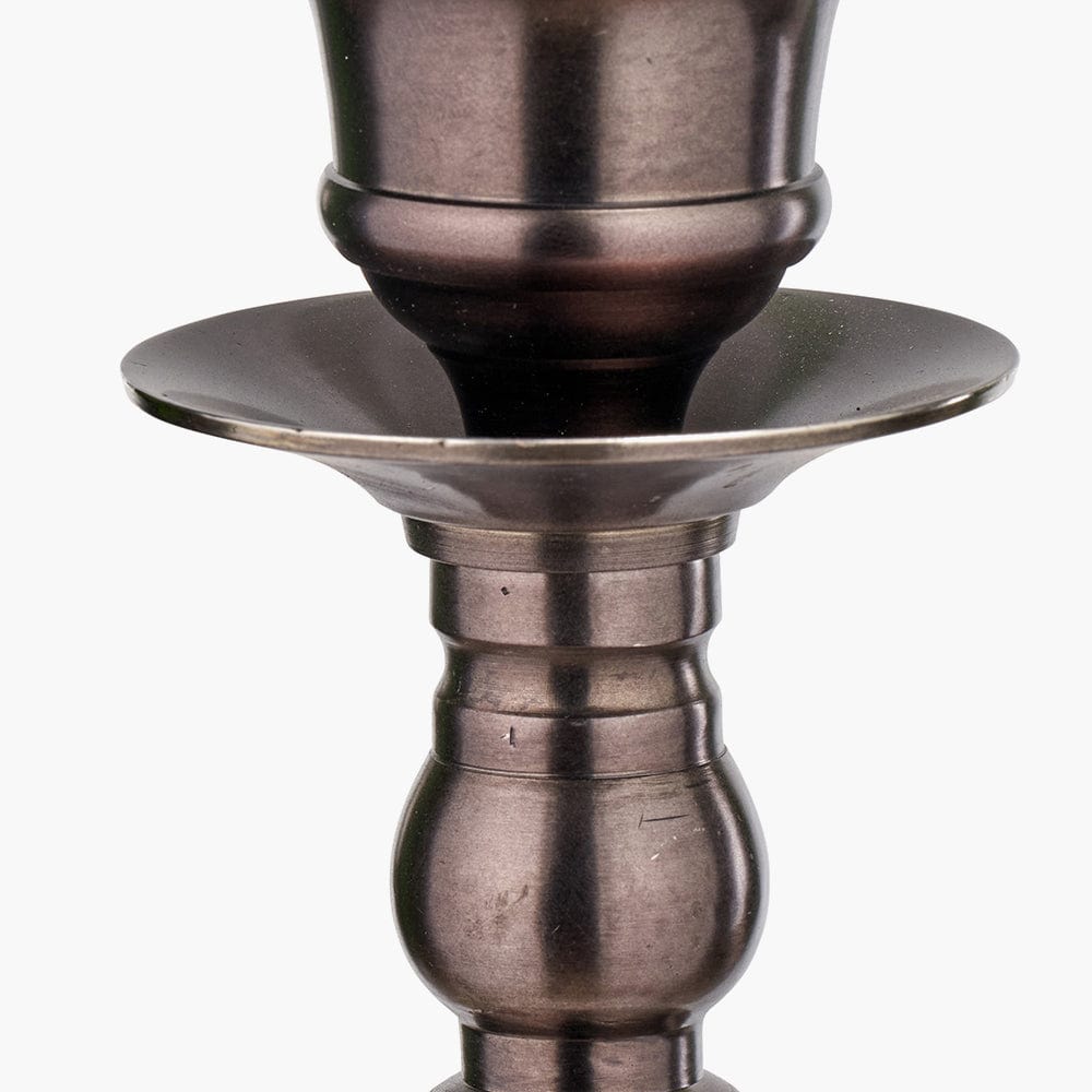 Piero Antique Bronze Metal Candlestick Floor Lamp Base.