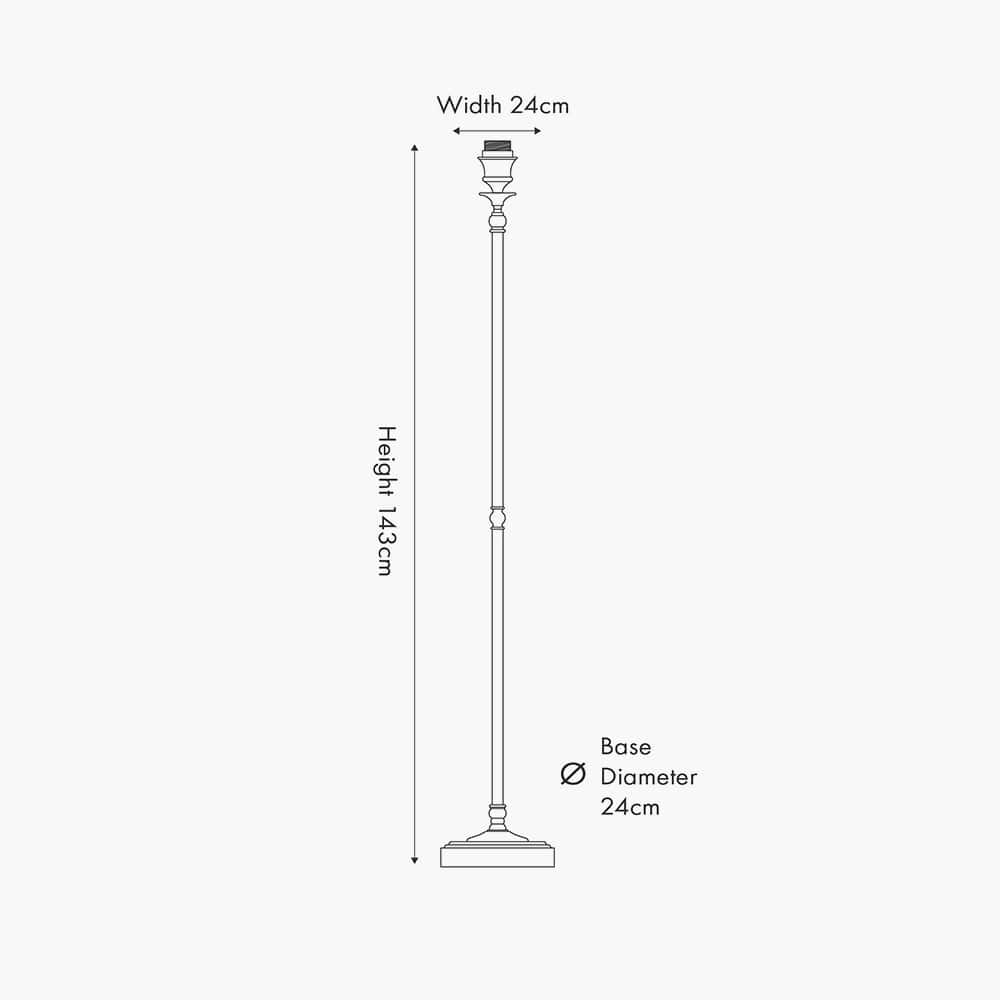 Piero Antique Bronze Metal Candlestick Floor Lamp Base.