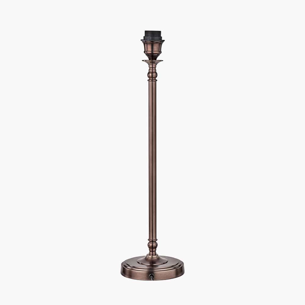Piero Antique Bronze Metal Candlestick Table Lamp Base.