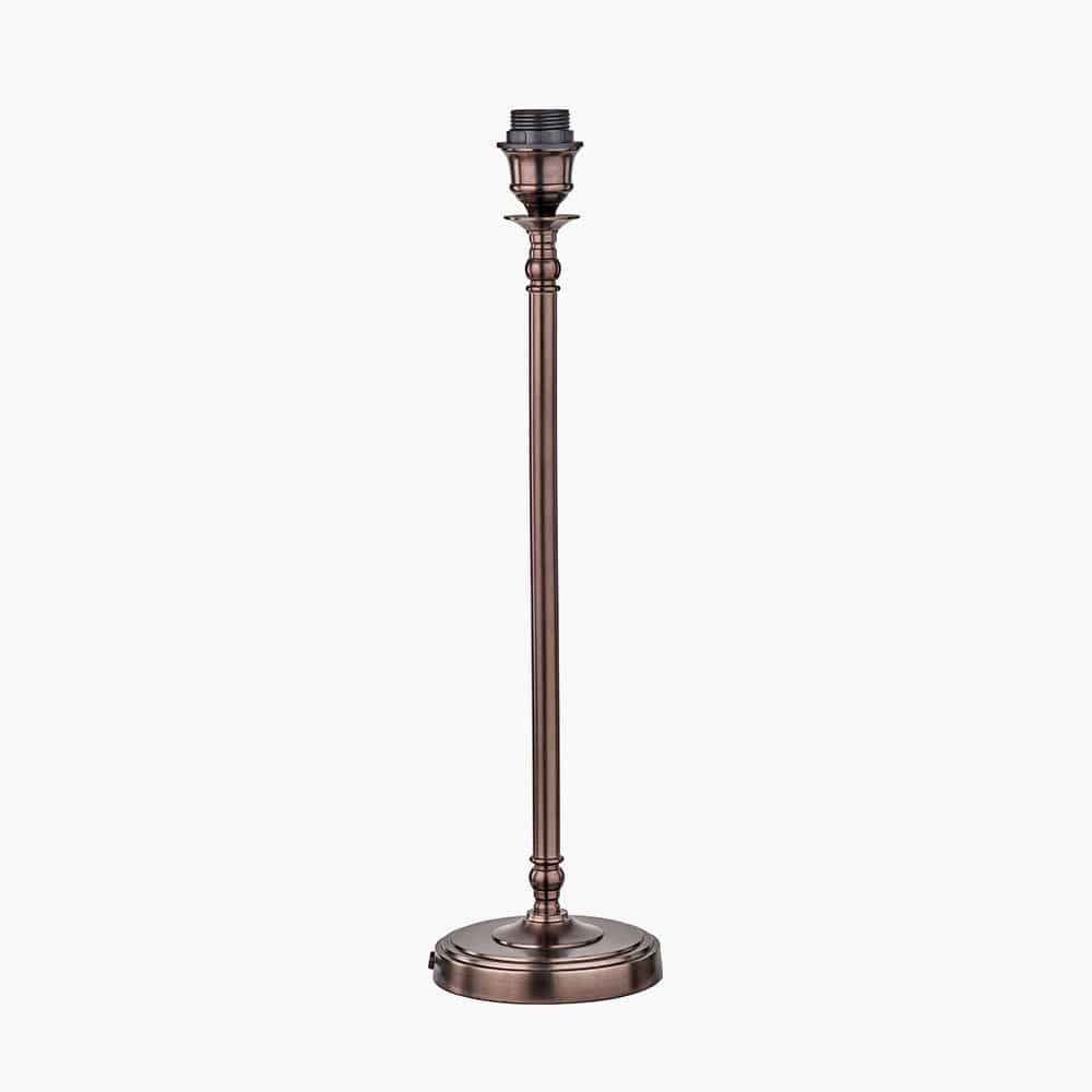 Piero Antique Bronze Metal Candlestick Table Lamp Base.