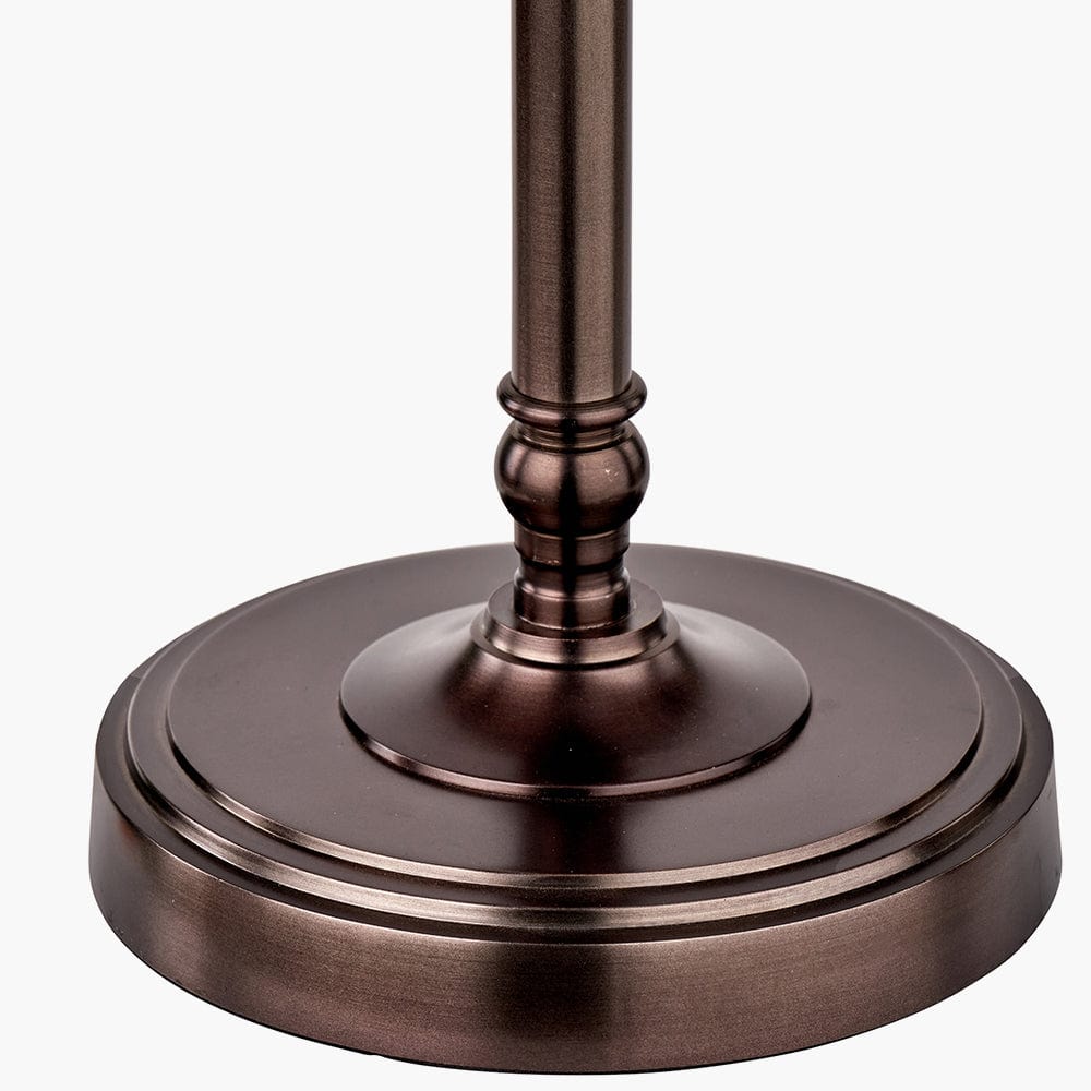 Piero Antique Bronze Metal Candlestick Table Lamp Base.