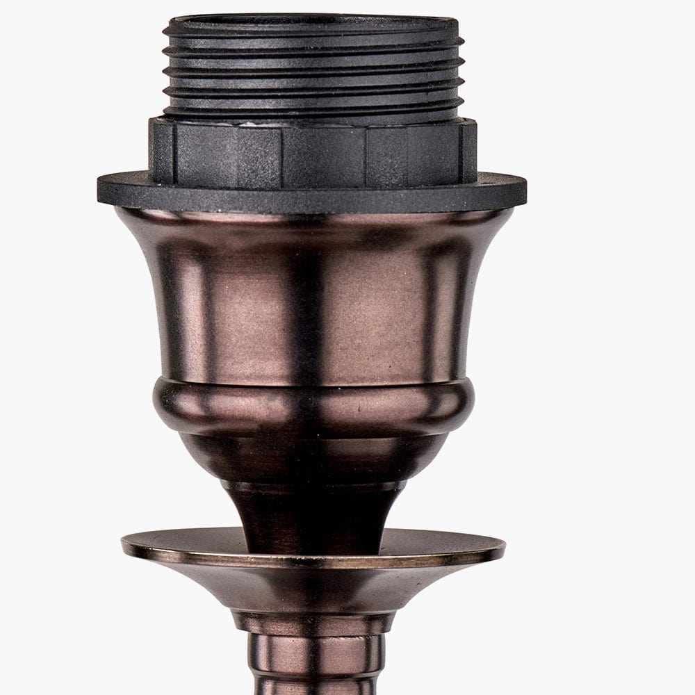 Piero Antique Bronze Metal Candlestick Table Lamp Base.