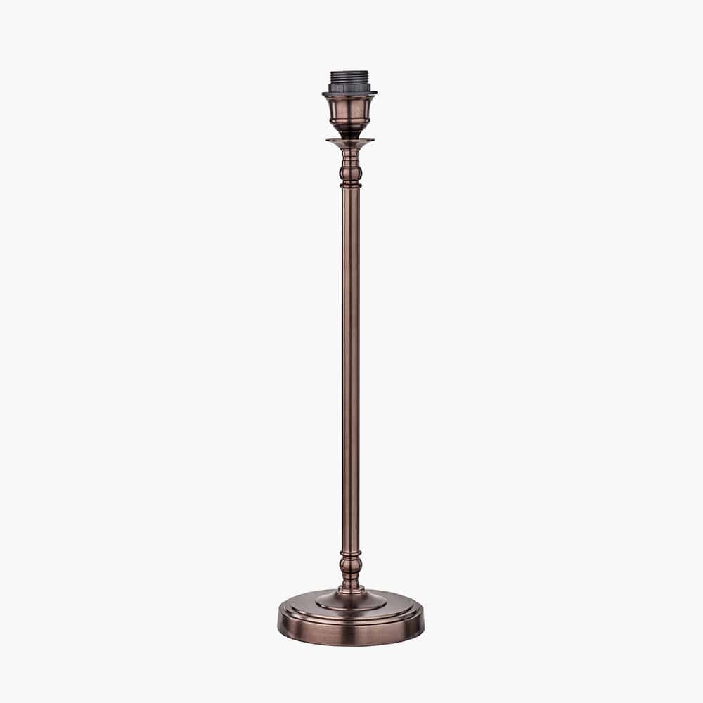 Piero Antique Bronze Metal Candlestick Table Lamp Base.