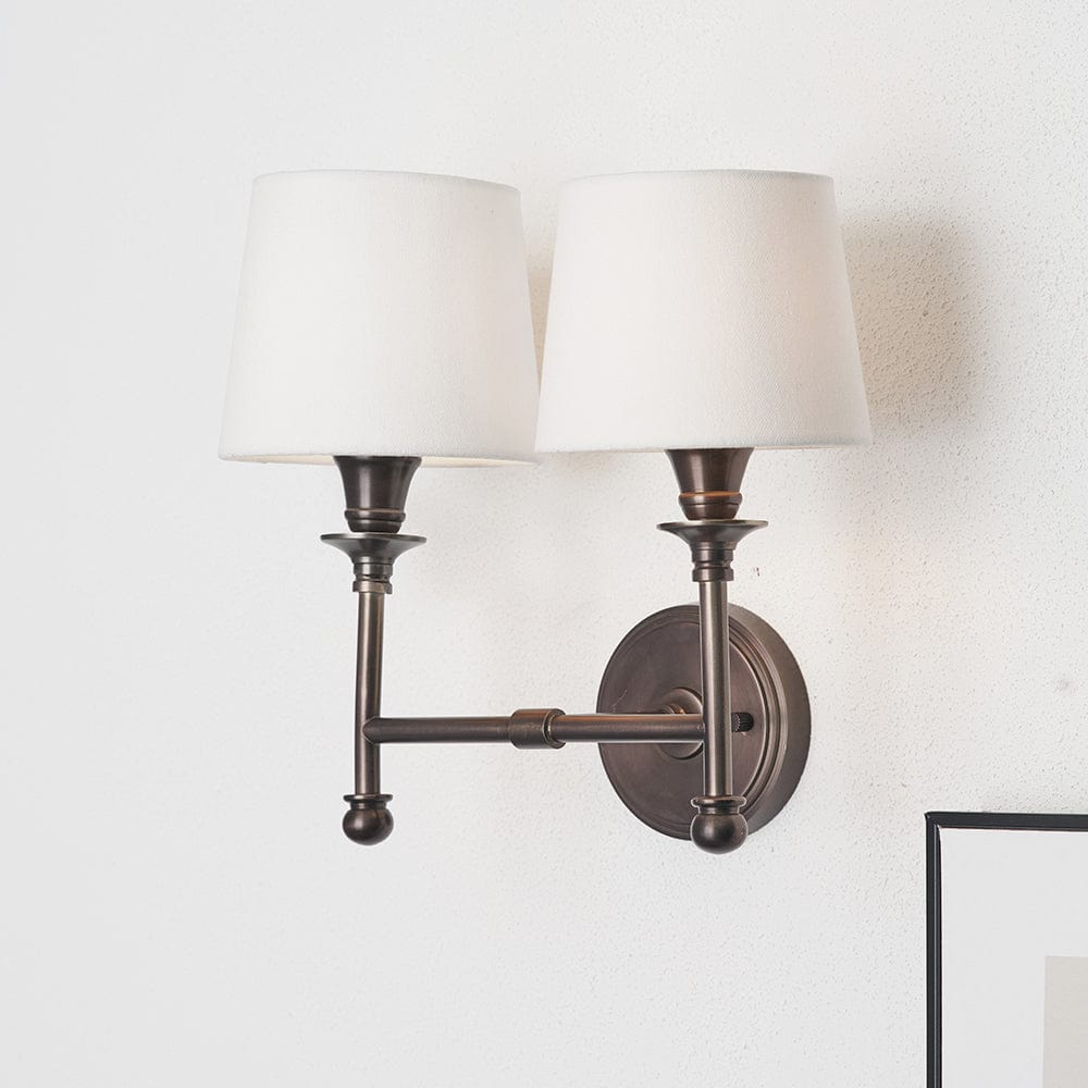 Piero Antique Bronze Metal Double Wall Light.