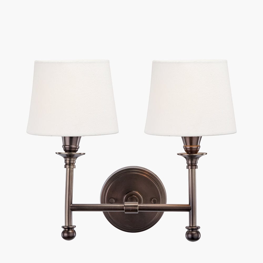 Piero Antique Bronze Metal Double Wall Light.