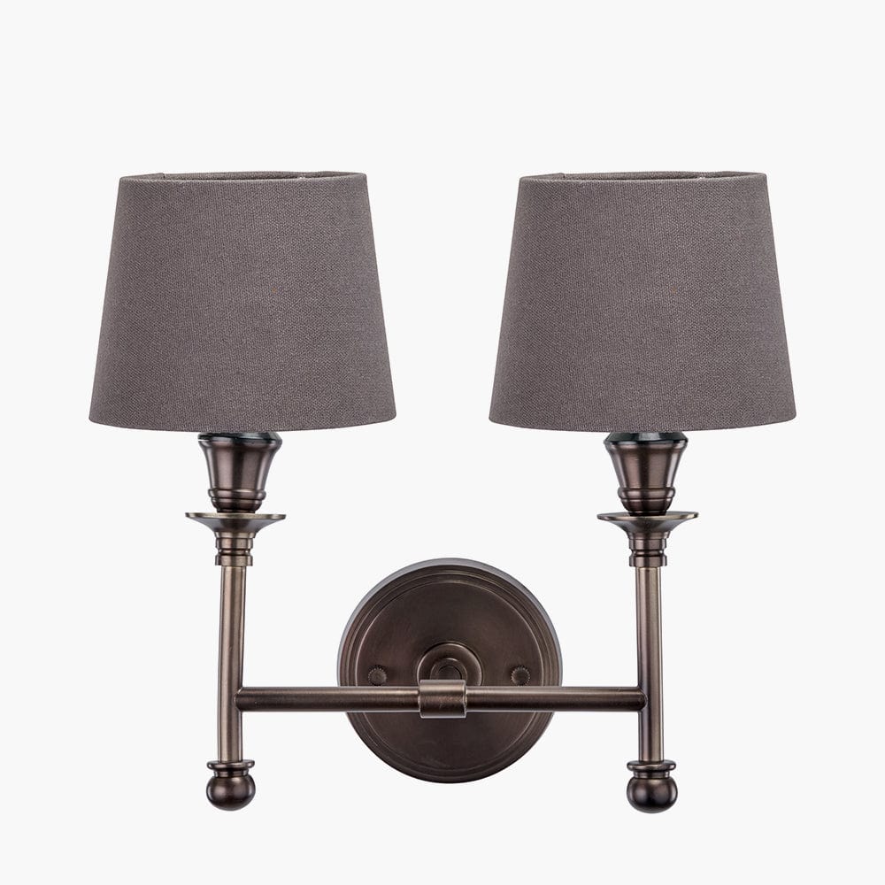 Piero Antique Bronze Metal Double Wall Light.