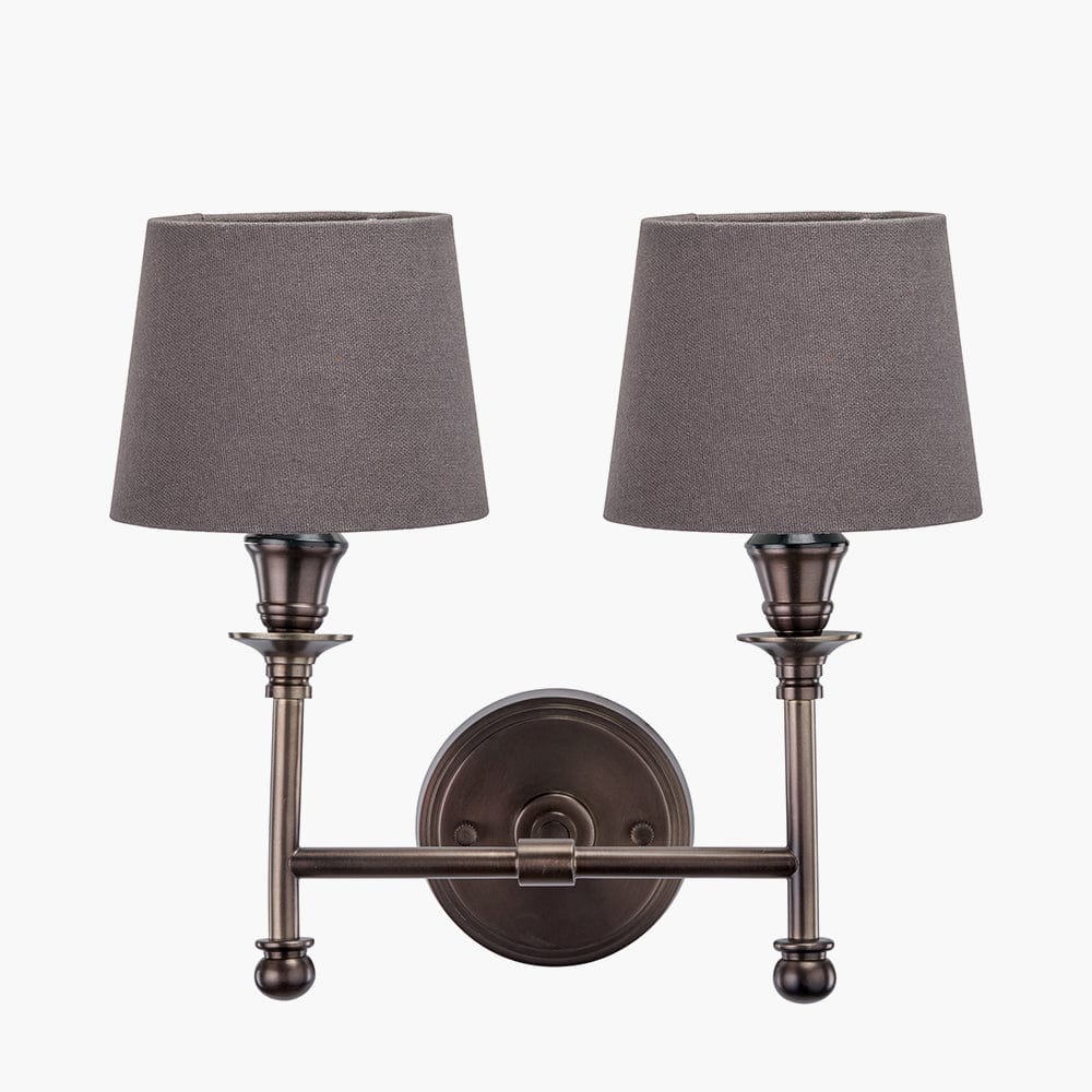 Pacific Lifestyle Lighting Piero Antique Bronze Metal Double Wall Light House of Isabella UK