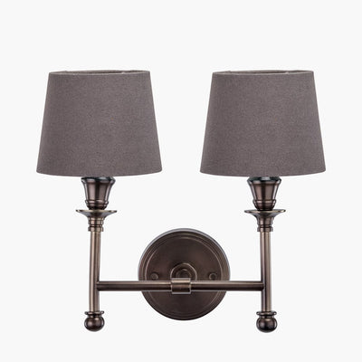 Pacific Lifestyle Lighting Piero Antique Bronze Metal Double Wall Light House of Isabella UK