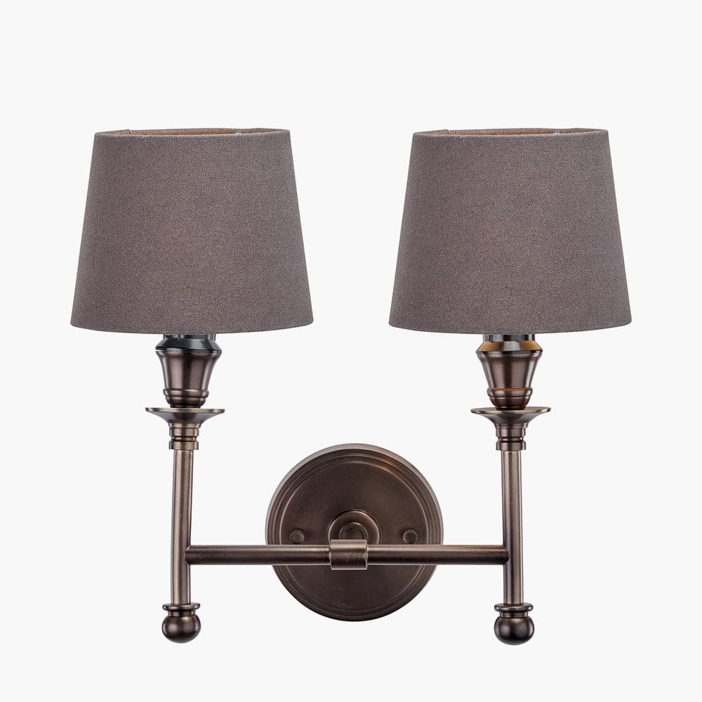 Pacific Lifestyle Lighting Piero Antique Bronze Metal Double Wall Light House of Isabella UK