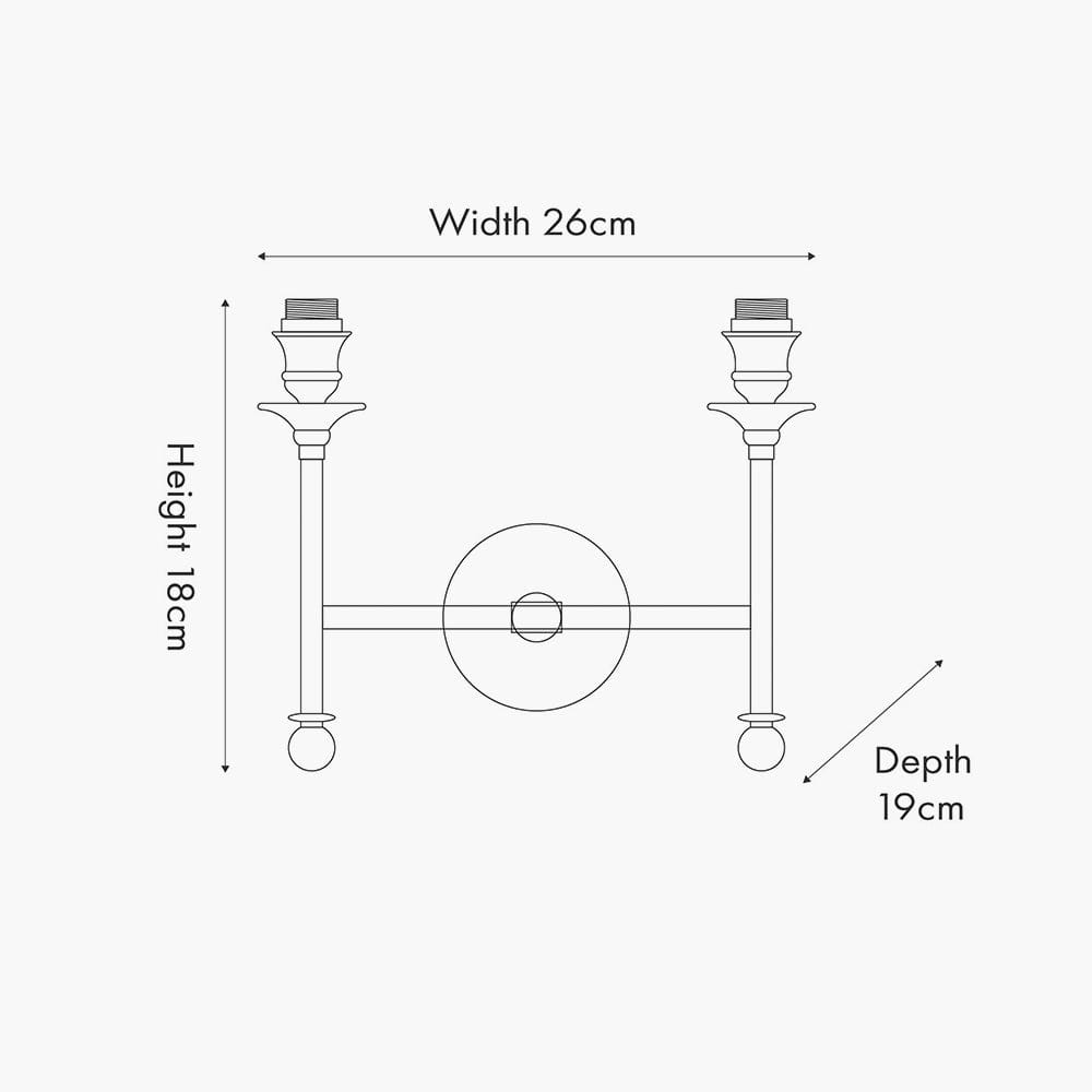 Piero Antique Bronze Metal Double Wall Light.