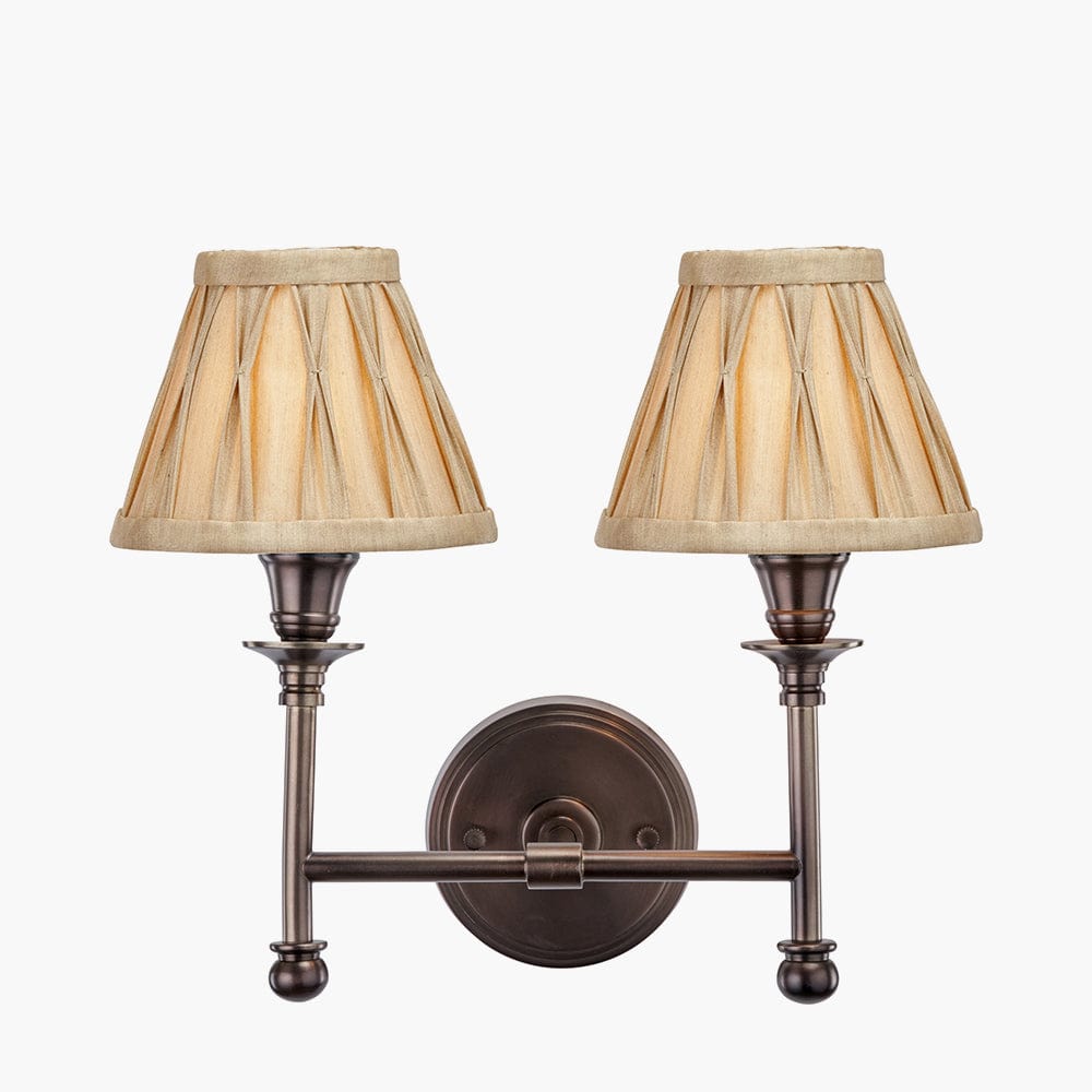 Piero Antique Bronze Metal Double Wall Light.