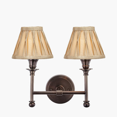 Pacific Lifestyle Lighting Piero Antique Bronze Metal Double Wall Light House of Isabella UK