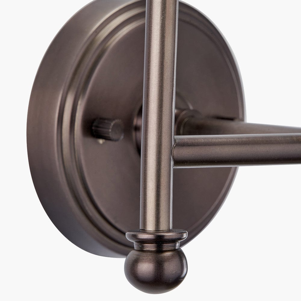 Piero Antique Bronze Metal Double Wall Light with Pelham 15cm White Handloom Tapered Lemon Clip Lampshades.