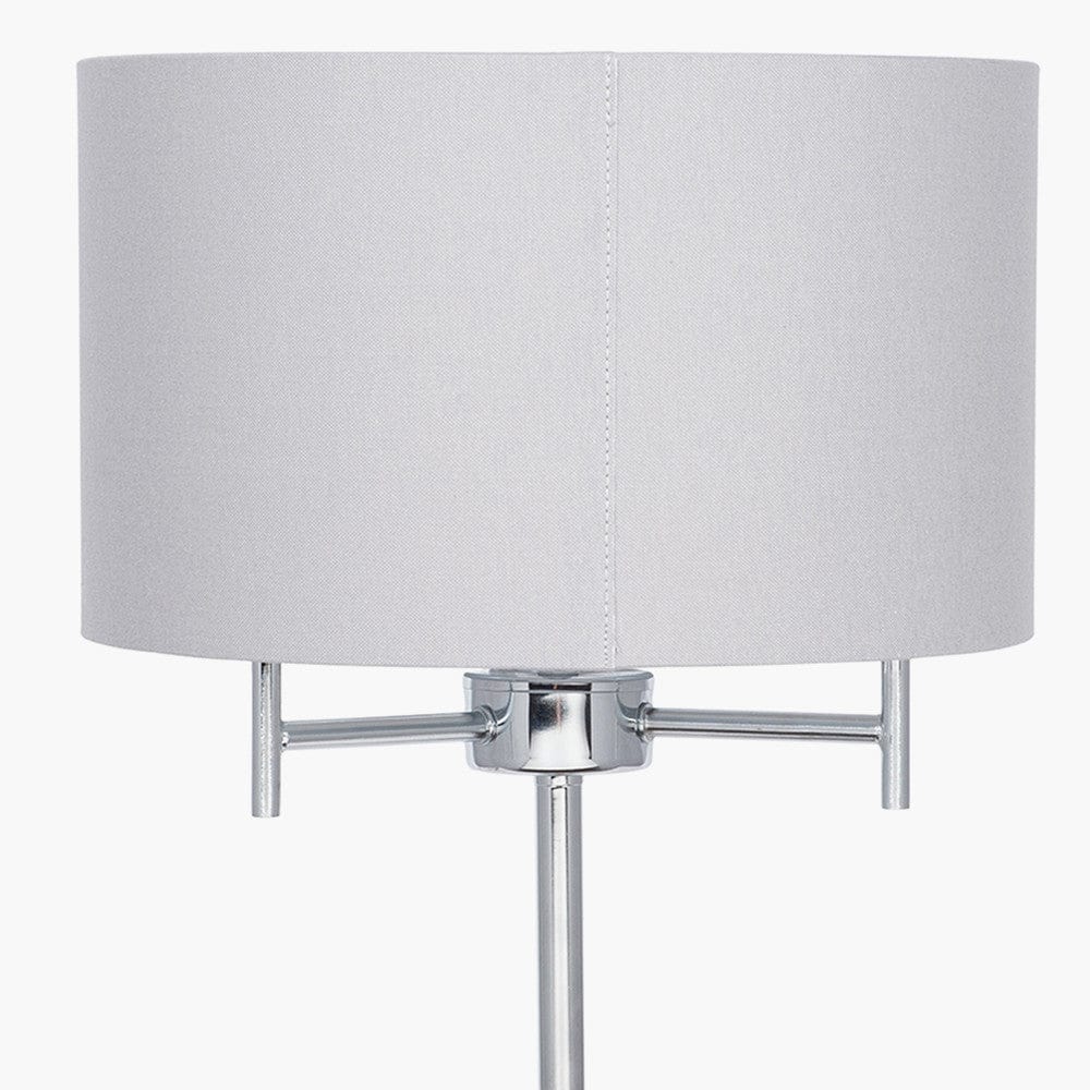 Plaza Silver 3 Light Metal Table Lamp.