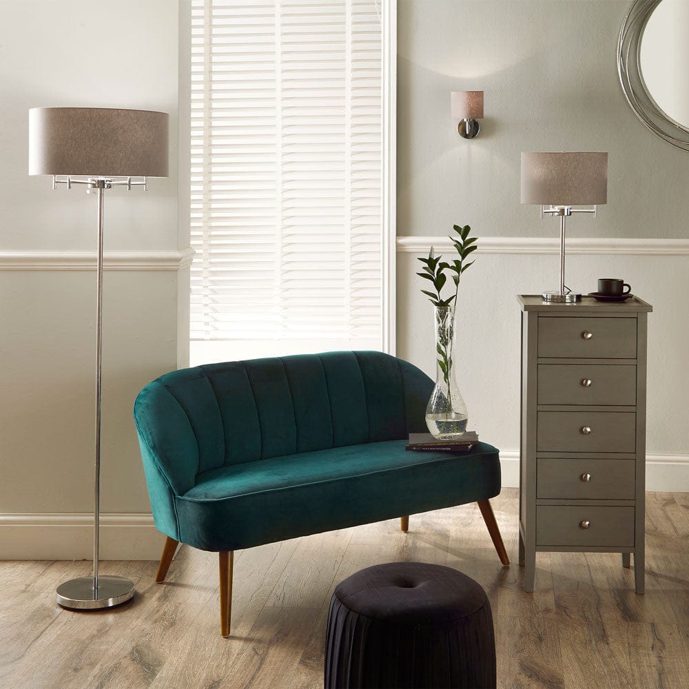 Plaza Silver 5 Light Metal Floor Lamp.