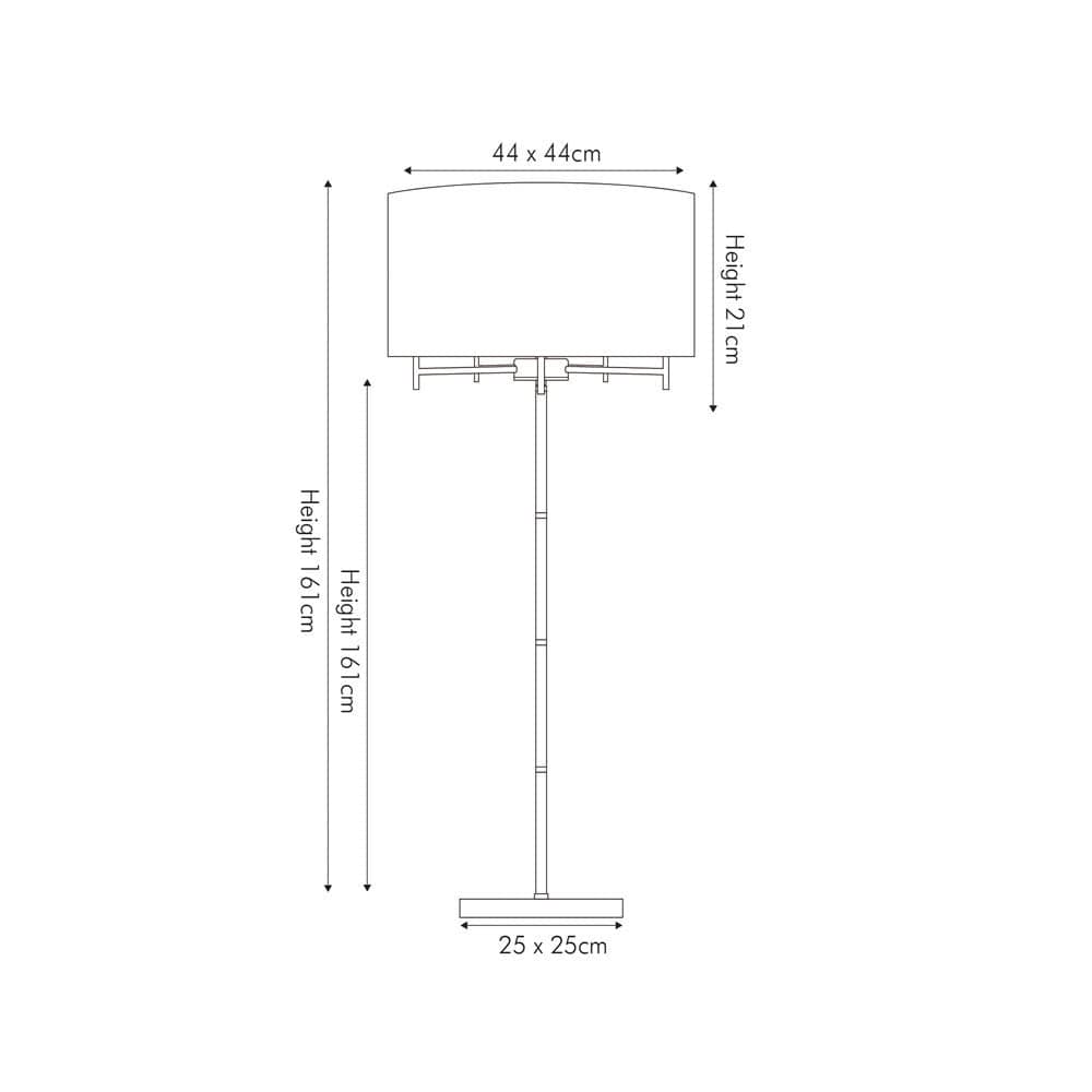 Plaza Silver 5 Light Metal Floor Lamp.