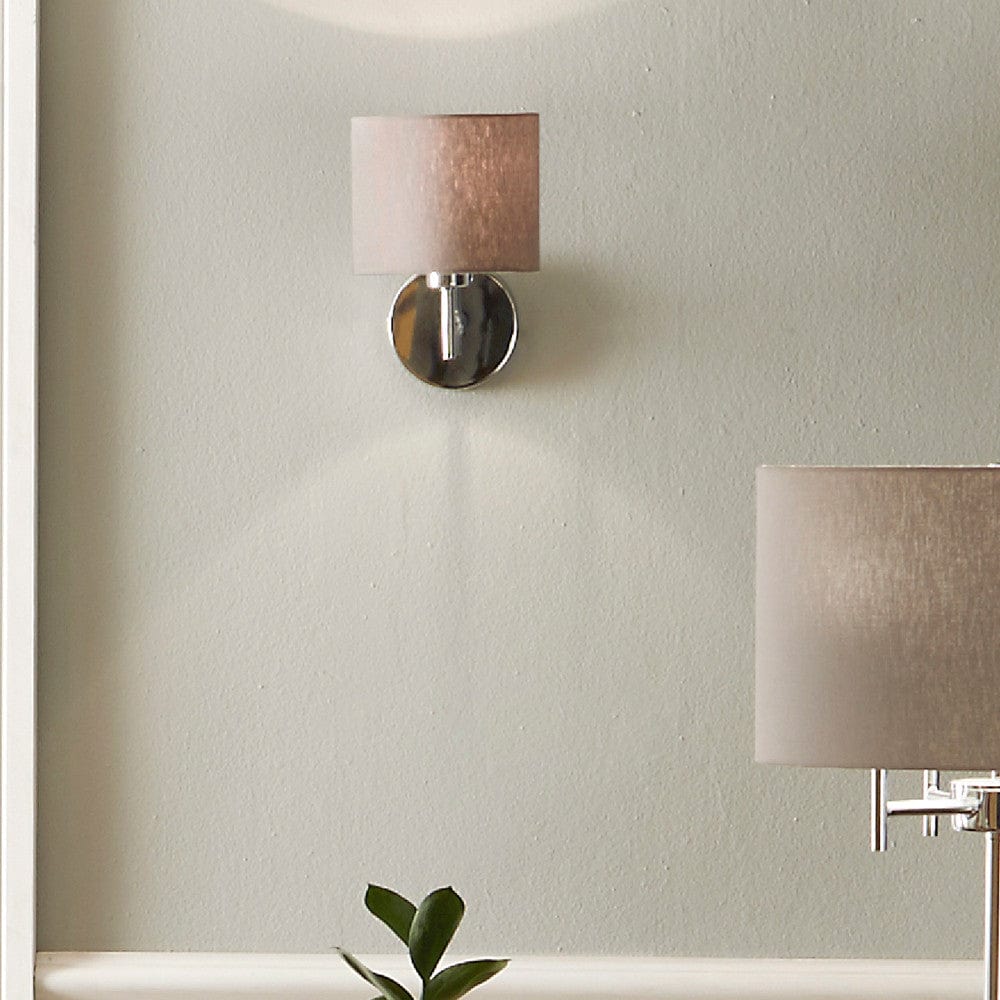 Plaza Silver Metal Straight Arm Wall Light.