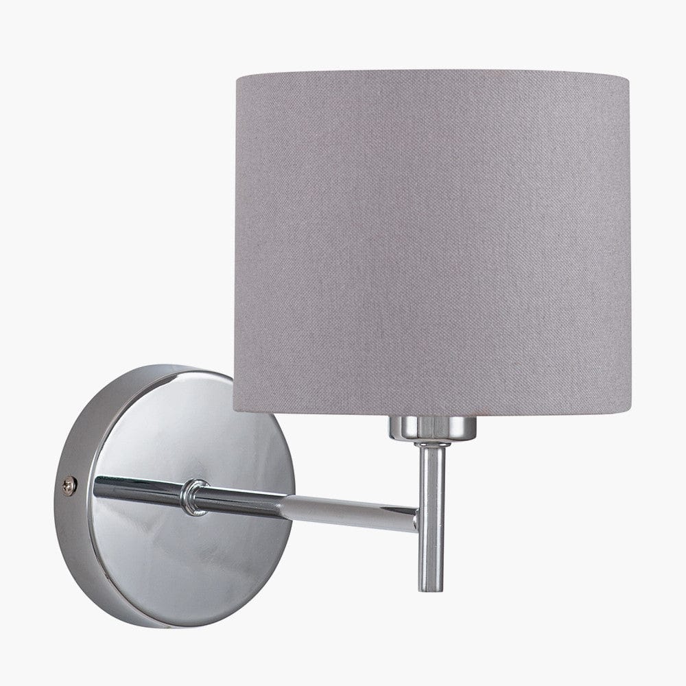 Plaza Silver Metal Straight Arm Wall Light.