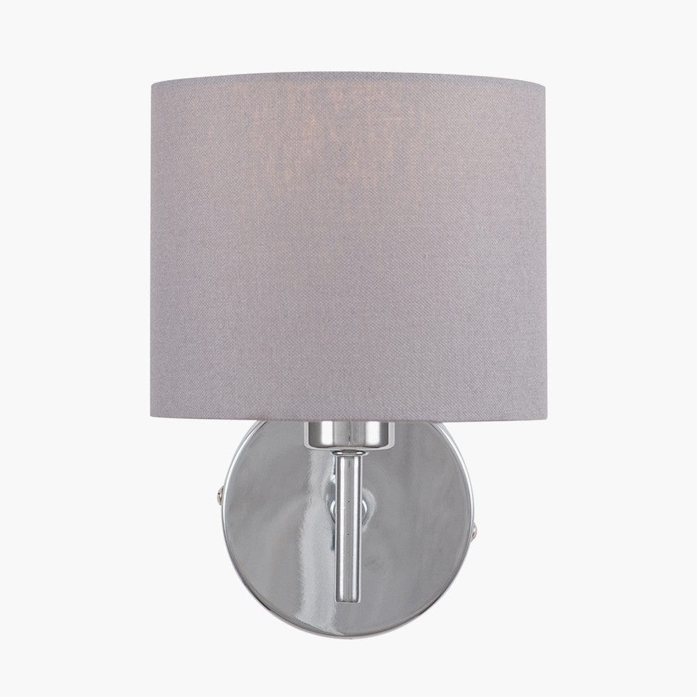 Plaza Silver Metal Straight Arm Wall Light.