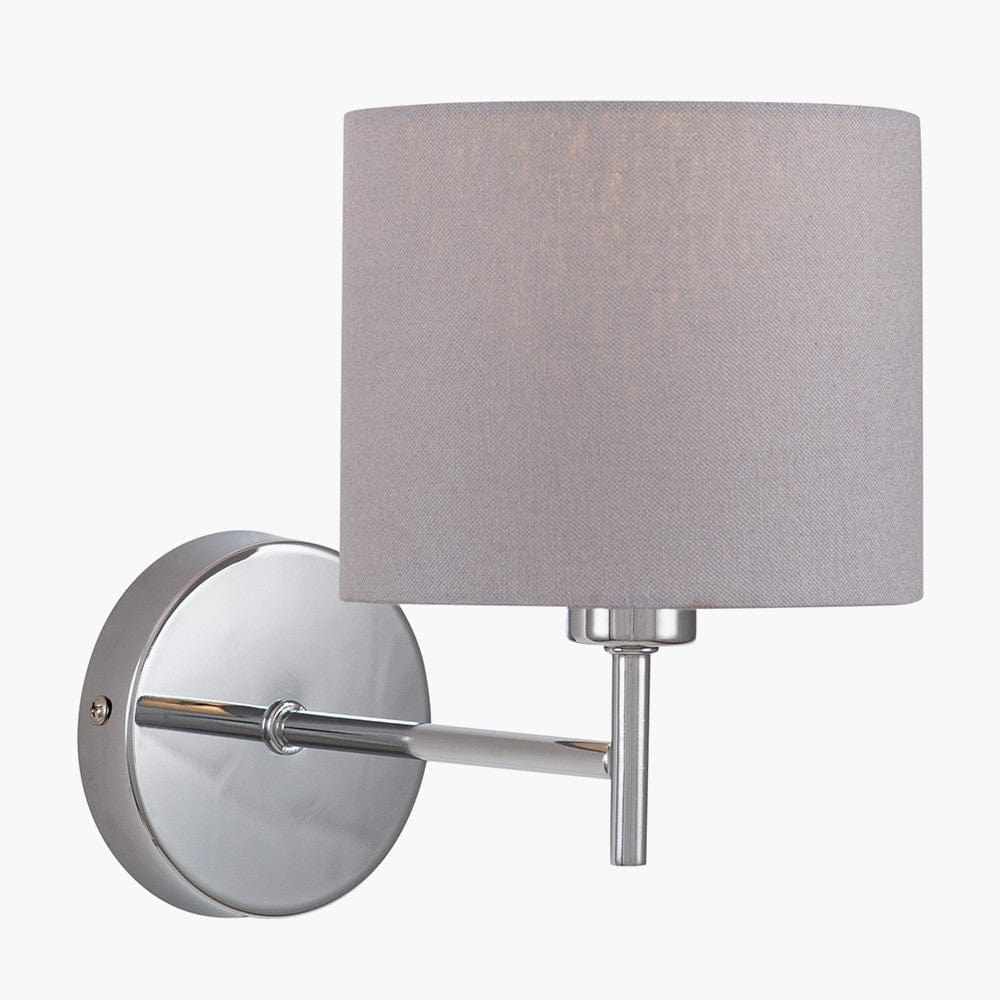 Plaza Silver Metal Straight Arm Wall Light.