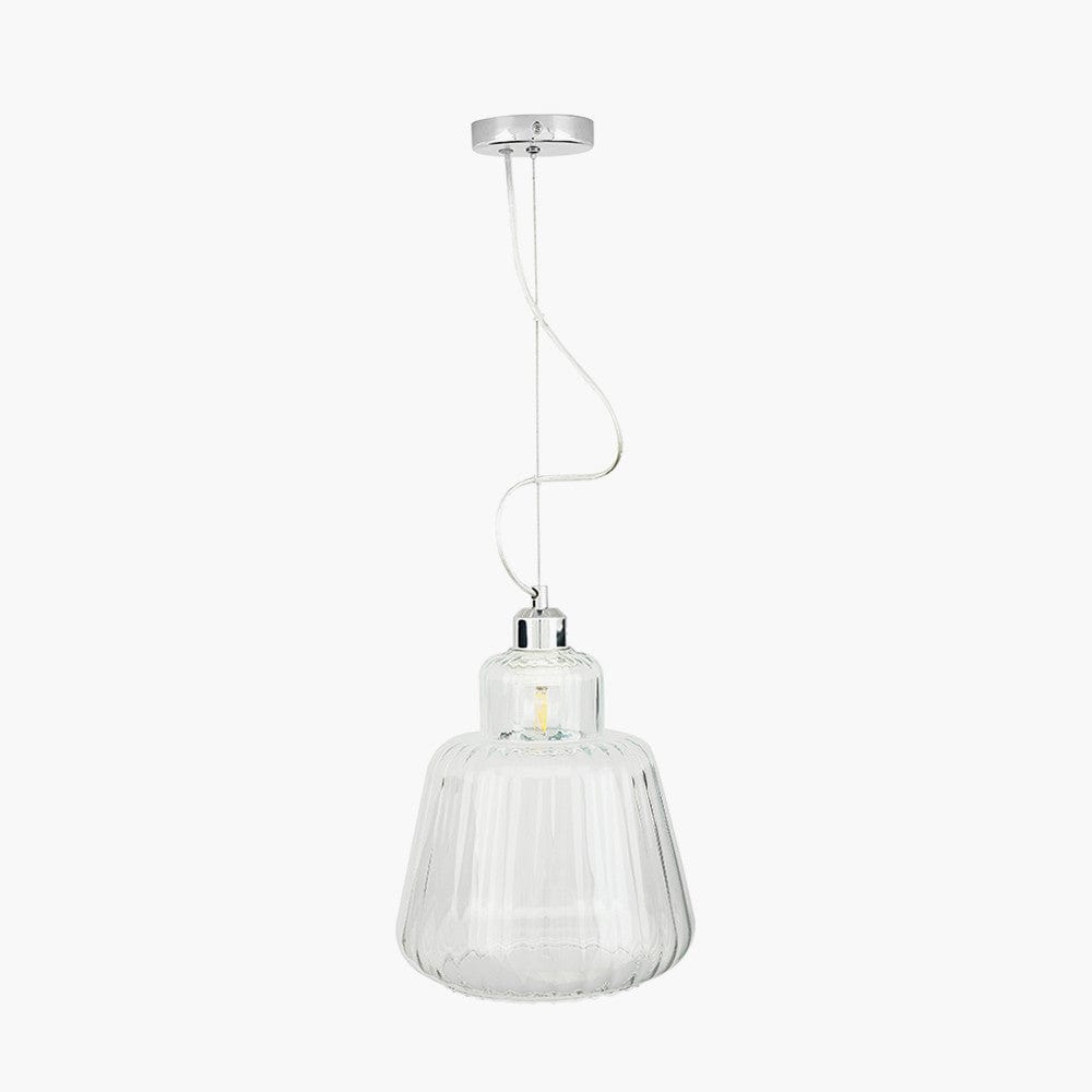 Porto Clear Optic Glass Tapered Pendant.