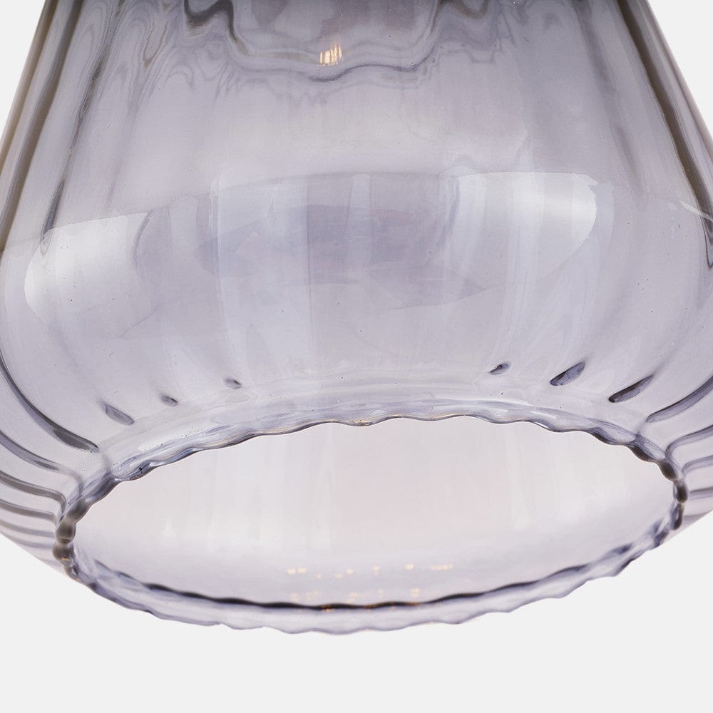 Porto Grey Optic Glass Tapered Pendant.