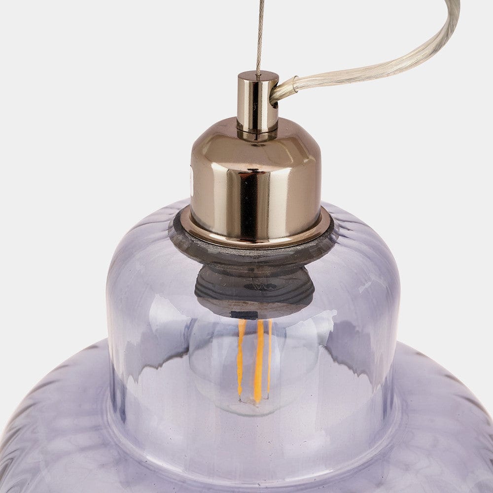 Porto Grey Optic Glass Tapered Pendant.